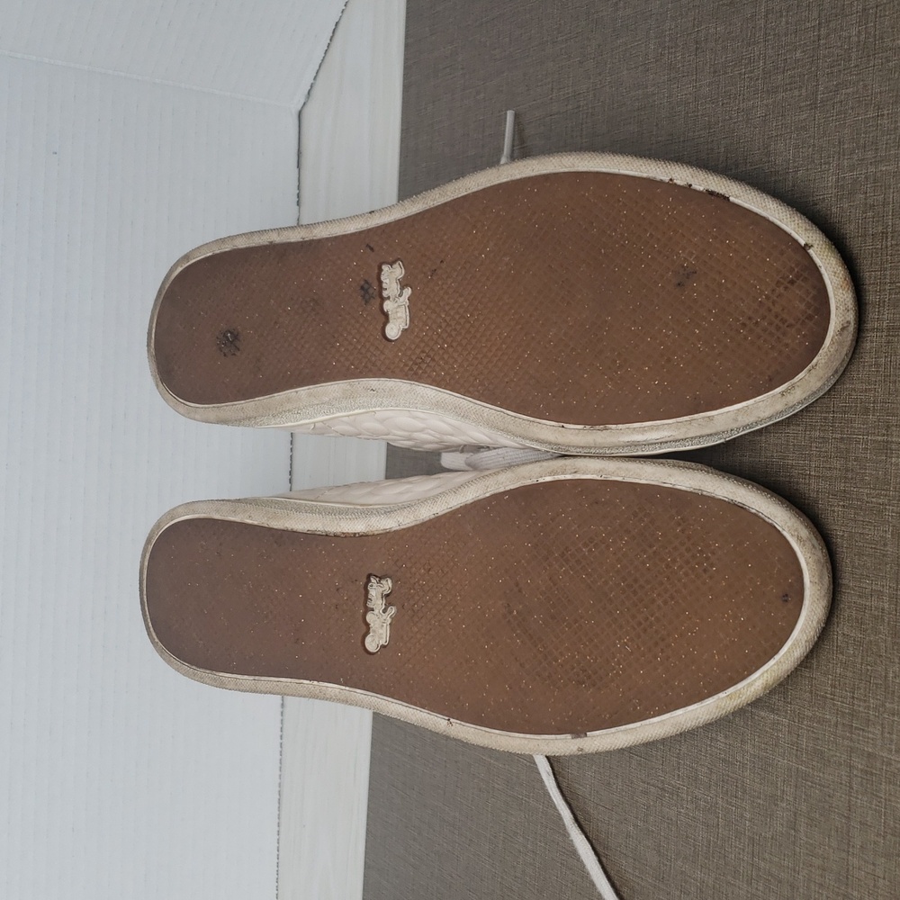 Coach Leather Ivory High Top Sneaker - SZ 6.5 - Picture 8 of 8